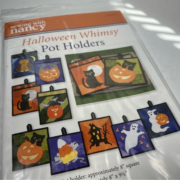 Sewing with Nancy Halloween Whimsy Pot Holders Pattern Bread Bagz Cotton Ginnys - Picture 3 of 4
